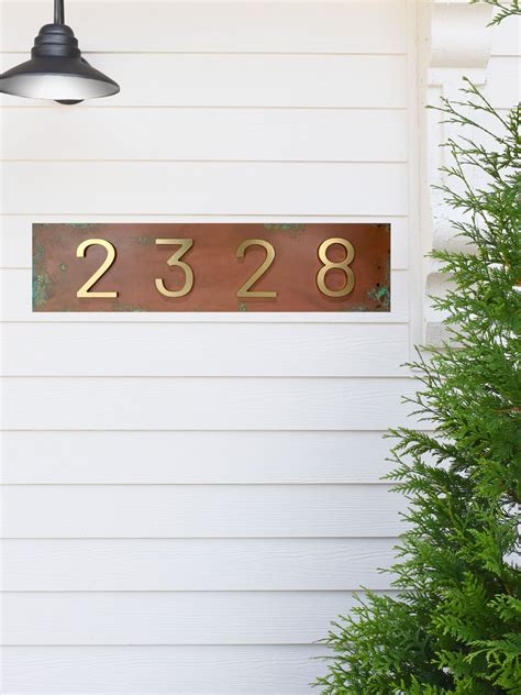 arts and crafts metal house numbers|restoration hardware copper house numbers.